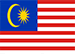 Bandeira da Malasia, em vermelho, branco e azul, com um simbolo de sol e estrela na parte azul