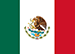 Bandeira do México, em verde, branca e vermelha