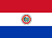 Bandeira do Paraguaia, com 3 faixas, uma vermalha, uma branca e uma azul