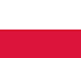 Bandeira da Polônia, 2 faixas na orizontal, uma branca e uma vermelha