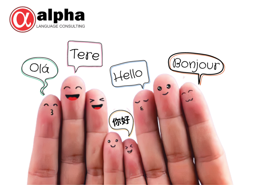 quais os idiomas mais fáceis de aprender (Na imagem tem oito dedos com carinhas felizes conversando em vários idiomas).